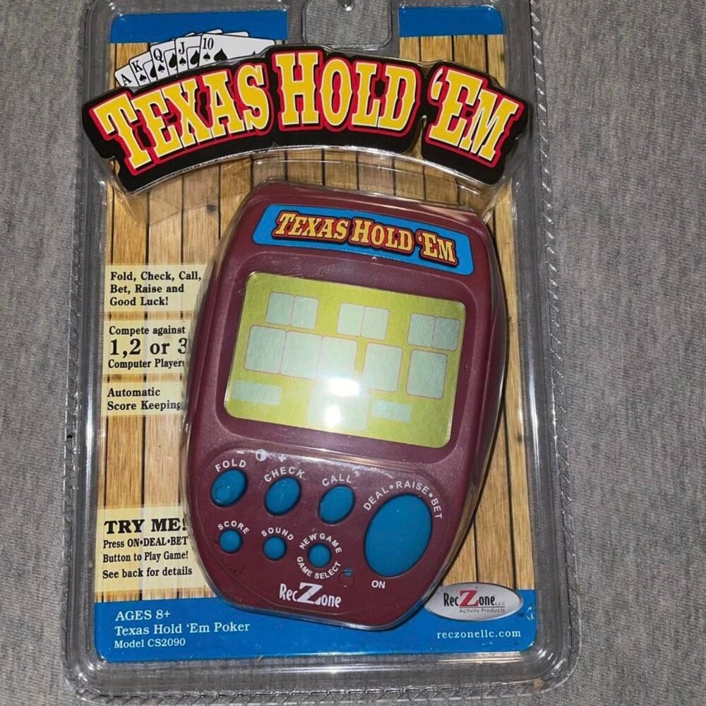 Vintage RecZone Texas Hold 'Em Electronic Card Game 2004 New In Package
